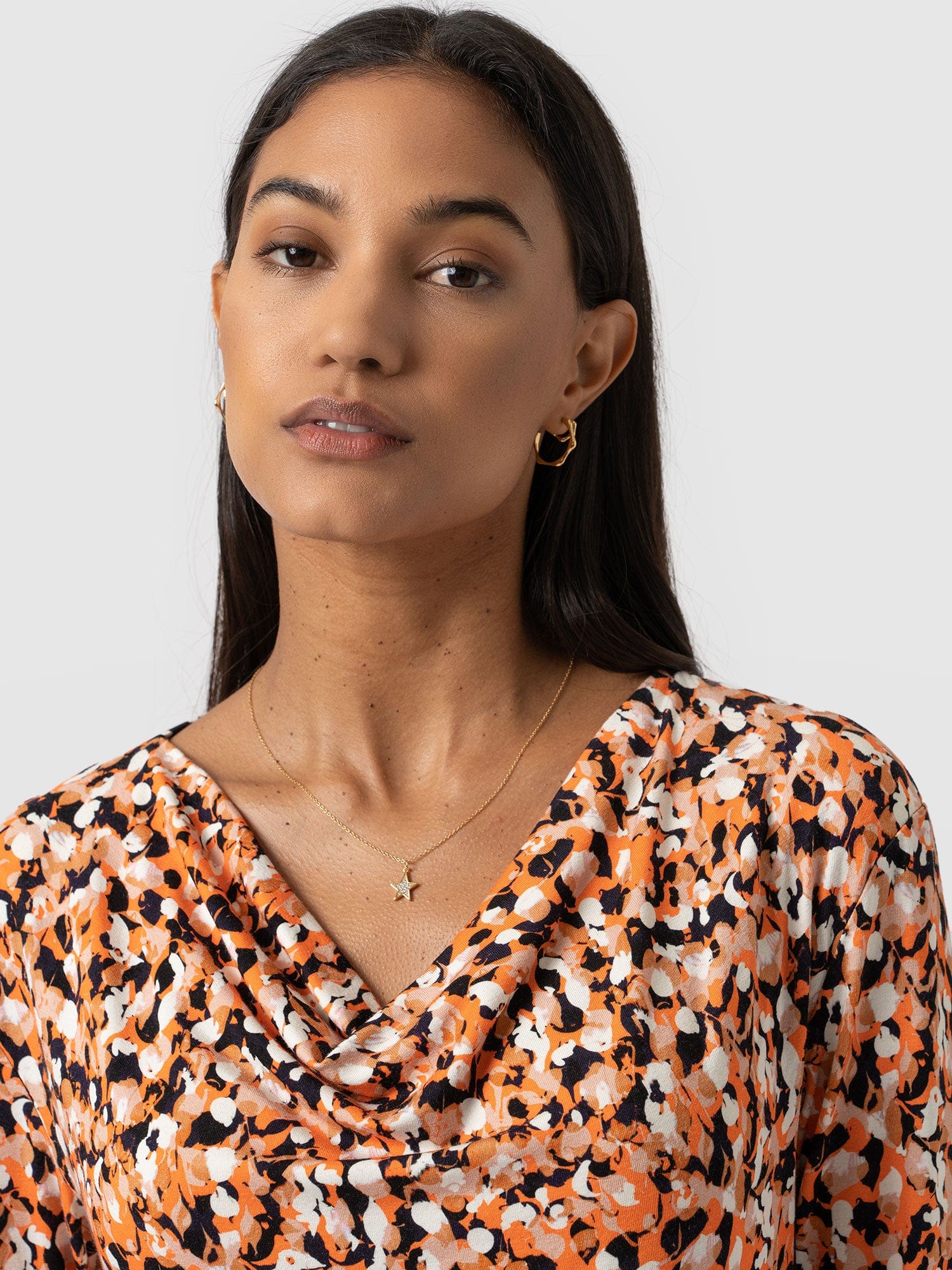 Cowl Neck Tee Long Sleeve - Flare